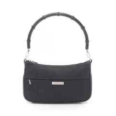 グッチ GUCCI ハンドバッグ バンブー GGキャンバス 001 3865 ブラック キャンバス レザー バンブー ハンド レディース Used A