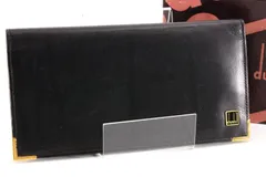 dunhill ダンヒル Long Wallet 長財布 レザー ブラック 黒 メンズ 男性 ゴールド角金具 西ドイツ製　箱付き
