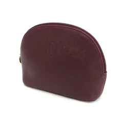 Cartier / カルティエ ■ポーチ　レザー　ボルドー 【バッグ/バック/BAG/鞄/カバン】 ブランド【中古】 