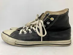 converse コンバース ALL STAR レザーハイカットスニーカー メンズシューズ 90s サイズ8 1/2 ブラック アメリカ USA製 擦れ等有