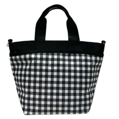 LESPORTSAC(レスポートサック) トートバッグ BUCKET TOTE 1116HD73 黒×白 チェック柄