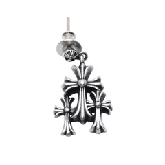 CHROME HEARTS クロムハーツ 3CHクロスドロップピアス CHクロス クロスボールミニ SV925 シルバー925 アクセサリー 美品 中古 4a002035のサムネイル