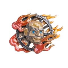 ボークス塗るプラゲゲゲの鬼太郎シリーズ輪入道.自作プラ製木目調円板