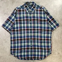 90年代 Ralph Lauren ラルフローレン BLAKE チェック柄 半袖シャツ メンズXL相当 古着 90s ヴィンテージ VINTAGE ボタンダウンシャツ B.D