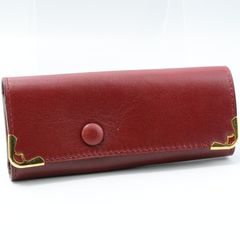 BVLGARI ブルガリ Long Wallet 長財布 レザー 革 レッド 赤 シルバー 