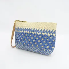 TORY BURCH / トリーバーチ ■小物入れ ポーチ カゴタイプ ブルー ベージュ - 【バッグ/バック/BAG/鞄/カバン】 ブランド【中古】 