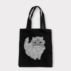新品【匿名配送料込】松尾ミユキ レクタングルトートバッグ Rectangle Cat / Elliot ブラック 猫 ねこのサムネイル