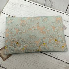 ミナペルホネン カードポーチ スマイルフラワー チャコール ネイビー