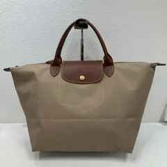 3294　LONGCHAMP　ロンシャン　ルプリアージュ　プリアージュ　トートバッグ　ハンドバッグ　ベージュ　レディース　シンプル　きれいめ　無地