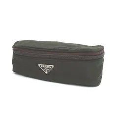 PRADA / プラダ ■ポーチ 化粧ポーチ ダークグリーン ナイロン 【バッグ/バック/BAG/鞄/カバン】 ブランド【中古】 