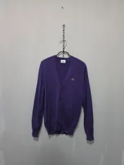 LACOSTE パープル Vネック カーディガン