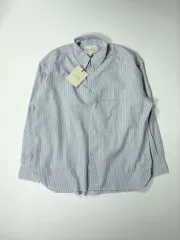 Studio Nicholson（スタジオニコルソン）ケーブルシャツ Oxford（オックスフォード）ライトブルー ストライプ XLサイズのサムネイル