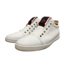 Christian Louboutin クリスチャンルブタン F.A.V Fique A Vontade スパイク スタッズ レザー スニーカー 42 1/2 ホワイト メンズ