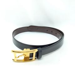良品 Cartier 純正ベルト リバーシブル タンクドゥ ブラック/ブラウン