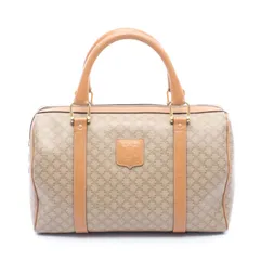 セリーヌ CELINE ハンドバッグ マカダム ベージュ PVCコーティングキャンバス レザー マカダム ミニボストン レディース Used B