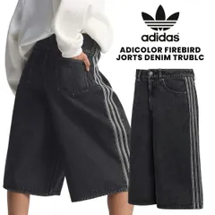 アディダス アディカラー ファイヤーバード ジョーツ デニム トゥルーブラック adidas ADICOLOR FIREBIRD JORTS DENIM TRUBLC kd2916 ウェア ボトムス デニム セットアップ ウィメンズ レディース のサムネイル