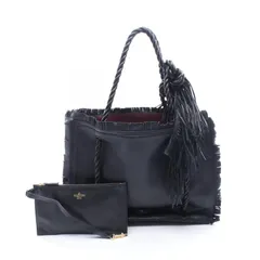 ヴァレンティノ・ガラヴァーニ Valentino Garavani トートバッグ フリンジ ブラック レザー ショルダーバッグ レディース Used Bのサムネイル