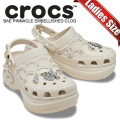 クロックス 厚底 クラッシュ クロッグ 花 フラワー ジビッツ付き