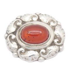 GEORG JENSEN ジョージジェンセン 60 ブローチ シルバー925/琥珀【い
