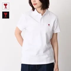 AMI PARIS アミパリス ポロシャツ トップス オーガニックコットンピケ AMI DE COEUR BFUPL001 760 UPL001 760 レディース ユニセックス WHITE ホワイト BLACK ブラック 夏 ブランド ロゴ 2BUYのサムネイル