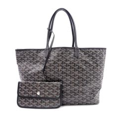 GOYARD ゴヤール サンルイ PM トートバッグ PVC レザー ブラック系 ショルダーバッグ A4