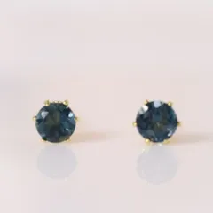 ロンドンブルートパーズ 4mm 天然石 サージカルステンレス 小粒 ピアス