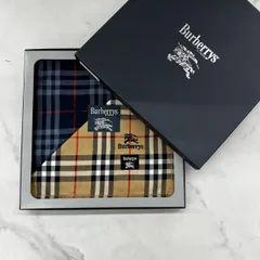 【未使用品】BURBERRY バーバリー ロゴ チェック ハンカチ 2枚セット 箱付き