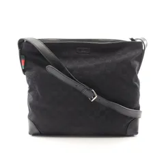 グッチ GUCCI ショルダーバッグ Gキャンバス シェリーライン 308930 ブラック キャンバス レザー シェリー ショルダーバッグ レディース Used A