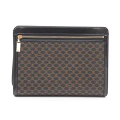 セリーヌ CELINE セカンドバッグ クラッチバッグ マカダム ダークブラウン PVCコーティングキャンバス レザー マカダム クラッチバック ユニセックス Used A