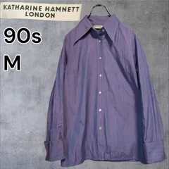 : 90s キャサリンハムネット ロンドン ターンナップカフス ドレスシャツ 紫 長袖 コットン KATHARINE HAMNETT LONDON 1990s Purple Shirtのサムネイル