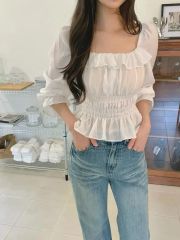 新品未使用】MOUSSY GATHER FLOWER ブラウス ホワイト - メルカリ