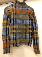希少☆ ISSEY MIYAKE カットソー ハイネック プリーツ チェック柄