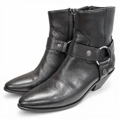★ヘリ様専用★美品◇SAINT LAURENT PARIS サンローランパリ 563757 ワイアットハーネス リングブーツ レザー ショートブーツ ブラック 36 イタリア製 レディースのサムネイル