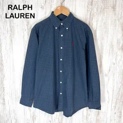 90s Polo by Ralph Lauren ポロバイラルフローレン ポニー ロゴ刺繍 チェック 総柄 BD ボタンダウン 長袖シャツ ディープグリーン メンズ トップス