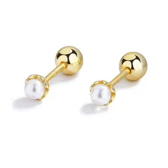 ピアス ネジ式 つけっぱなし レディース シルバー925 セカンドピアス 金属アレルギー対応 小さな 小っぶり パール ボール ねじ式 お祝いの日 誕生日 女性 ジュエリー 人気 小さい プレゼントポッチ付き 0