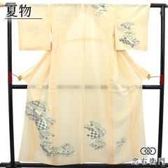 着物 単衣 裄丈67 洗える着物 絽 訪問着 金彩加工 桜 霞 Lサイズ MWR