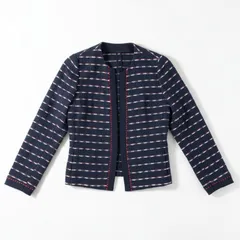 レリアン Leilian ジャケット ボーダー 日本製 ネイビー 7サイズ 2026012300141のサムネイル