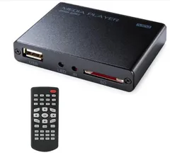サンワダイレクト メディアプレーヤー HDMI/RCA出力 USBメモリ/SDカード対応 MP4再生 オートプレイ機能 HDMIケーブル付属 400-MEDI020Hのサムネイル