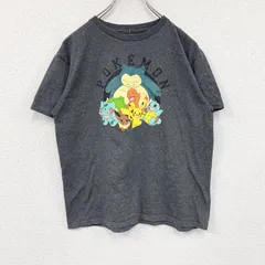 POKEMON　ポケモン　半袖プリントTシャツ　アニメT　キャラクターT　灰色　グレー　Lサイズ　古着【値引き交渉OK！】
