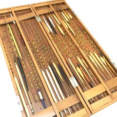 美品】 【貴重】ヘラブナ用浮き 10本セット 山口作 孔雀羽根浮き 箱 