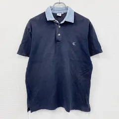 90s～　Colvin Klein Jeans　カルバンクラインジーンズ　半袖ポロシャツ　紺　ネイビー　Mサイズ　古着【値引き交渉OK！】