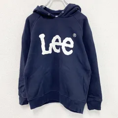 Lee　リー　スウェットパーカー/フーディー　デカロゴ　紺　ネイビー　Mサイズ　古着【値引き交渉OK！】