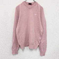 NIKE GOLF　ナイキゴルフ　ウールニットセーター　スウッシュ　ベビーピンク　Sサイズ　古着【値引き交渉OK！】のサムネイル