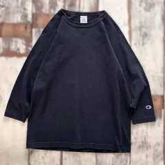 Champion T1011 7分袖 Tシャツ USA製 ラグラン ネイビー Mサイズ