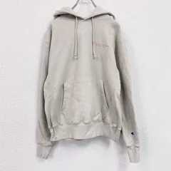 Champion　チャンピオン　リバースウィーブ　スウェットパーカー/フーディー　企業ロゴ　ワンポイント　現行　ベージュ　Mサイズ　古着【値引き交渉OK！】