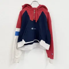 Champion　チャンピオン　スウェットパーカー/フーディー　紺　ネイビー　赤　レッド　古着【値引き交渉OK！】