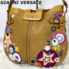 【超希少/未使用級】ジャンニヴェルサーチ GIANNI VERSACE ショルダーバッグ ハンドバッグ ワンショルダー 2002年秋冬コレクション メデューサ 刺繍デザイン スエード レザー 星 スター ヴィンテージ vintage Y2K イタリア製のサムネイル