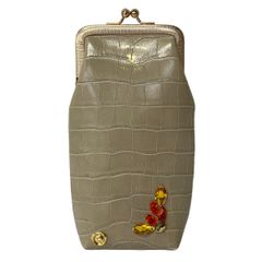 ✨美品✨ADMJ アクセソワ・ドゥ・マドモワゼル クロコ型押 がま口 財布 ビー ✨美品✨ADMJ アクセソワ・ドゥ・マドモワゼル クロコ型押 がま口 財布