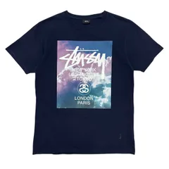 古着 ステューシー STUSSY ワールドツアー Tシャツ WORLD TOUR TEE クリーニング済み ネイビー メンズL