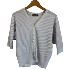 【中古】　UNITED ARROWS GREEN LABEL RELAXING　カーディガン　リブ　ラメ　ショート丈　古着　/2401